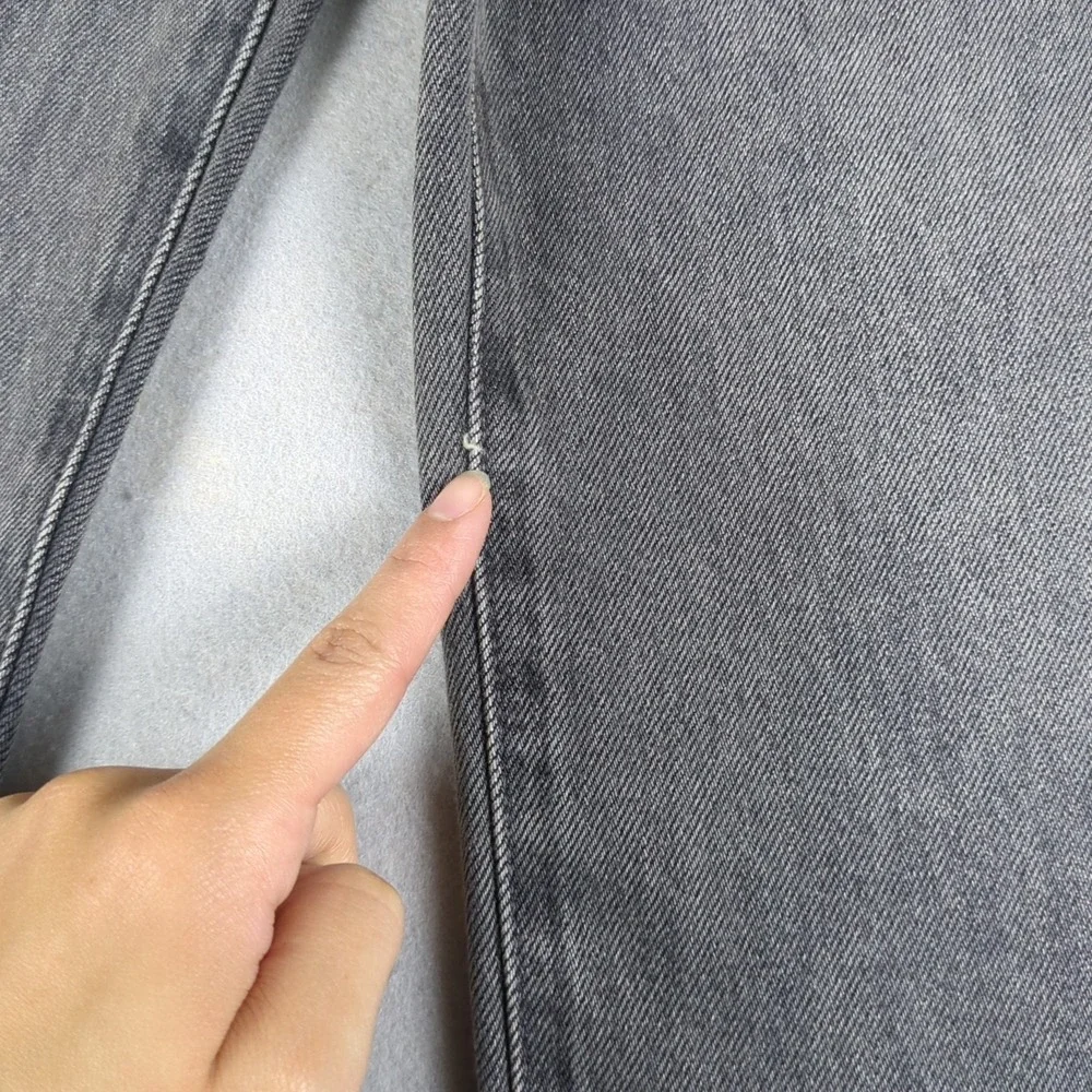 Uniqlo Wide Straight Jeans Womens 28x26 Gray Baggy Relaxed High Rise Grunge Y2K